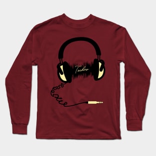 Headphone Audio Wave - Techno Long Sleeve T-Shirt